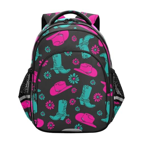Western Cowgirl Flowers Backpack for School Study Book Bag Laptop Backpack Work Travel Computer Bags