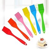 6 Pieces BBQ Silicone Heat Resistant Brushes, Basting Brushes Pastry Brushes Grill Barbecue Brush...