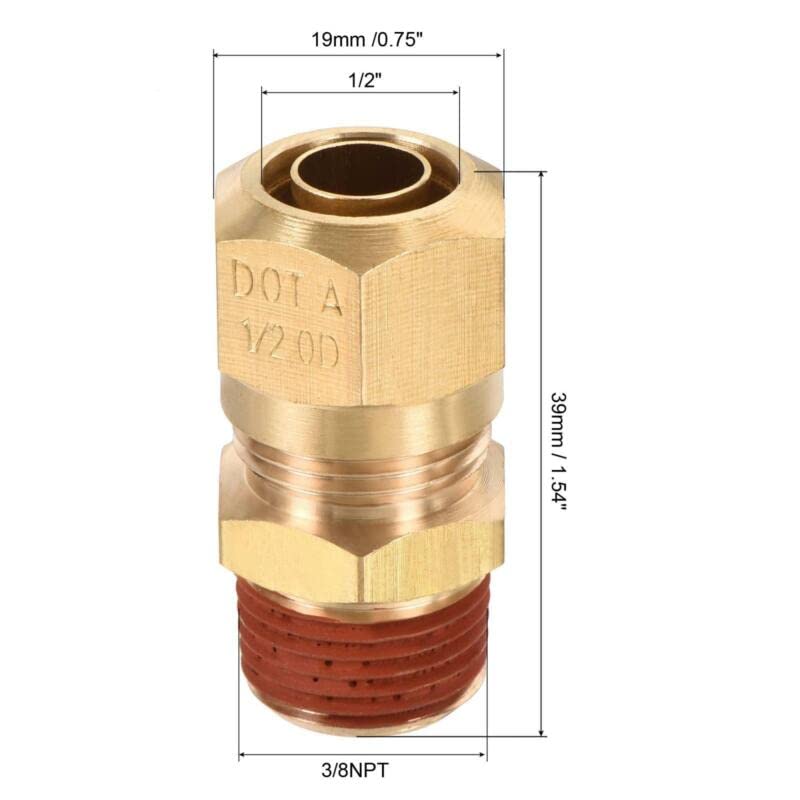 Tool parts Brass Compression Tube Fitting 3/8NPT x 1/2