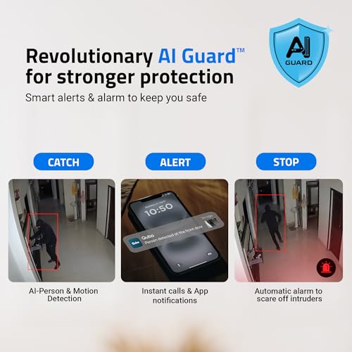 Image of Qubo Smart Cam 360 3MP [2026 Edition] by Hero Group | STQC Certified | AI Person Detection | Intruder Alarm | Color Night Vision | Two-Way Talk | Records Directly on Cloud | No SD Card Required