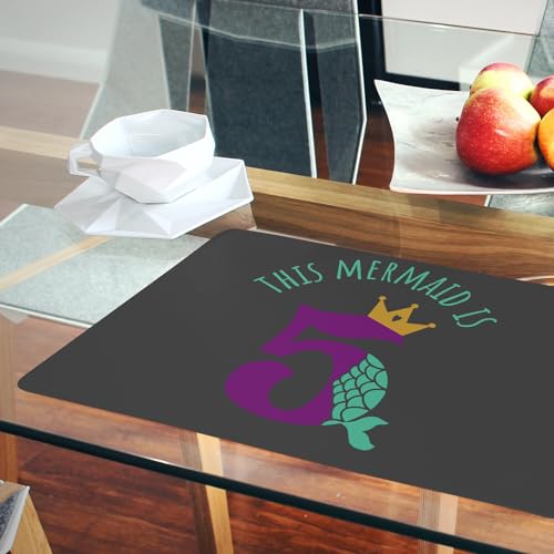 Sets de table liège noir souples pour anniversaire 5 ans napperons - 6