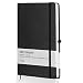 UERMEI Hardcover Notebook, Classic Thick Notebook with Pen Loop and Bookmark, A5 Ruled Paper, Qualified 194 Pages Professional Journal Notebook for School and Office, 8.4 x 5.7 in, Black