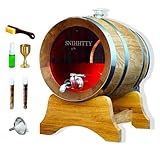 3 Liter Visualized Oak Aging Barrel with Stand, Bung & Spigot, Wooden Mini Whiskey Barrel - Charred Oak Barrels for Aging Brandy, Bourbon, Cocktails, Rum, Tequila, Mead Wine, Gin