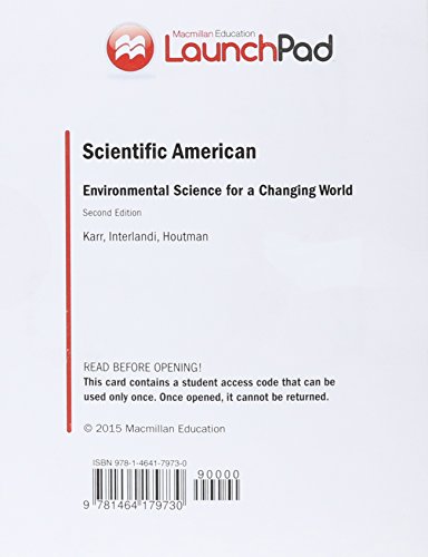 LaunchPad for Scientific American Environmental Science for a Changing World (6 Month Access)