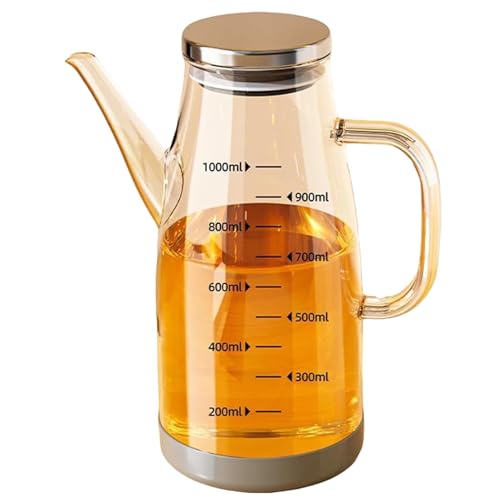 Botella de aceite de vidrio de 1000 ml termorresistente con escala de medición precisa 2