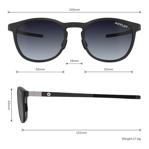 Image of ANYLUV Mens Sunglasses Polarized Upgraded Carbon Fiber Temple Sun Glasses Fashion Driving with UV Protection