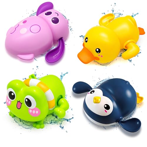 Chennyfun Juguete Baño Bebe, 4 Pez Juguetes Bañera para Bebe de 1 2 3 Año, Juegos de Agua Baño, Bañera Animales Flotante Juguetes-Pingüino Rana Pato Calamar, Juego de Ducha Piscina para Niño Niña Chennyfun Juguete Baño Bebe, 4 Pez Juguetes Bañera para Bebe de 1 2 3 Año, Juegos de Agua Baño, Bañera Animales Flotante Juguetes-Pingüino Rana Pato Calamar, Juego de Ducha Piscina para Niño Niña
