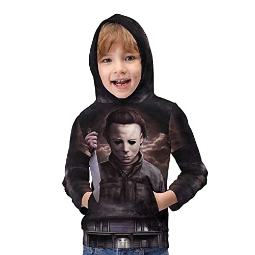 ZHANGXM Sweatshirt Sports Casual Halloween Michael Myers Comfortable Hoodie Tops for Boys and Girls Soft Sweatshirt 6-7Y4