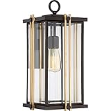 Largeur : 25,6 cm Applique murale d\'extérieur Lanterne en acier et verre 1 ampoule Bronze IP44