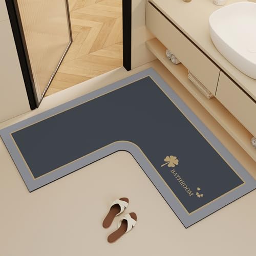 Dusty Blue Thin Bath Rug
