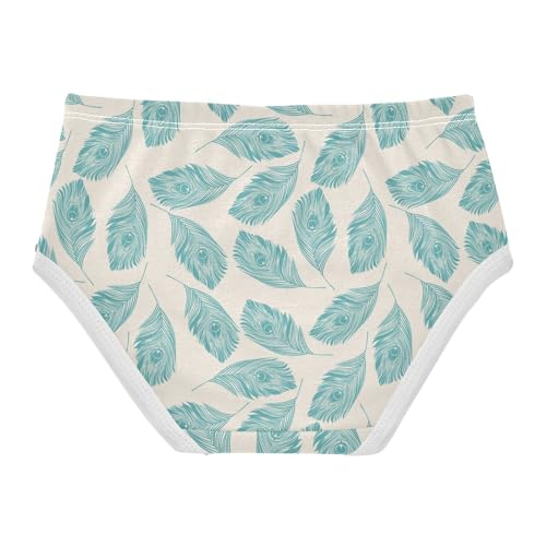 Girls' Underwear Peacock Feathers Cotton Stretch Comfort Toddler Panties2