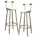 YANJ Thekenhocker Küchenbarhocker - Barhocker mit Gegenhöhe und Rückenlehne Hoher Hocker Schmiedeeisen Barhocker Gold Metallbein