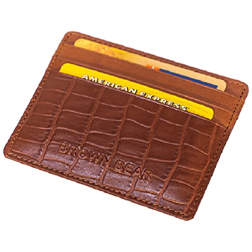 Image of BROWN BEAR Premium Branded Men's Pure German Nappa Leather, RFID ATM Card Holder (Brown)