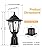 FUDESY Dusk to Dawn Sensor Outdoor Post Light, Waterproof Pole Lantern with Pier Mount Base, Exterior Plastic Lamp Light Fixture, for Garden, Patio, Pathway, Black, Bulb Included