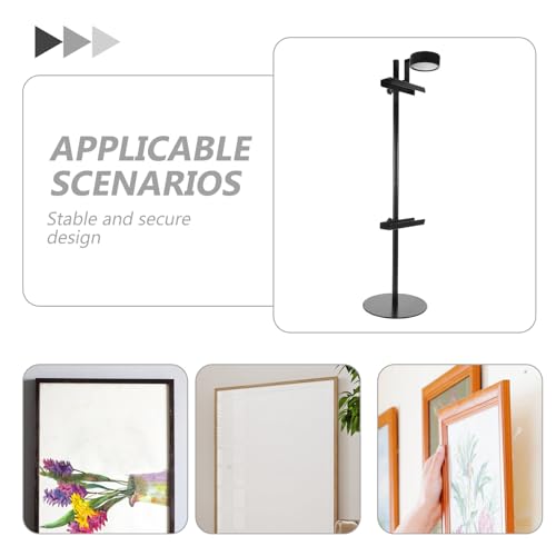 Support de cadre photo haut de gamme en métal noir avec LED de table