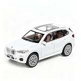 TGRCM-CZ 1/32 X5 SUV Modell Auto Spielzeug, Diecast Legierung Pull Back Auto Modell mit Licht und Sound Spielzeug Fahrzeuge für Kinder Weiß