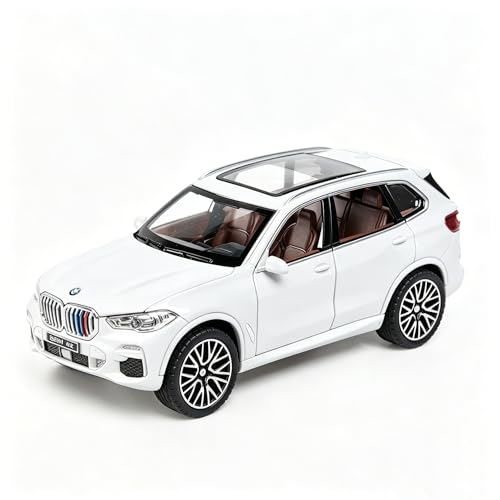 TGRCM-CZ 1/32 X5 SUV Modell Auto Spielzeug, Diecast Legierung Pull Back Auto Modell mit Licht und Sound Spielzeug Fahrzeuge für Kinder Weiß