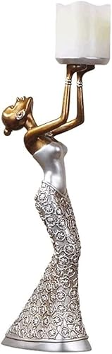 Wnota Portavelas de Navidad estilo europeo retro romántico para cenas portavelas decorativo portavelas