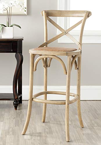 Safavieh American Homes Collection Franklin Weathered Oak 30.7-Inch Bar Stool #TOP14