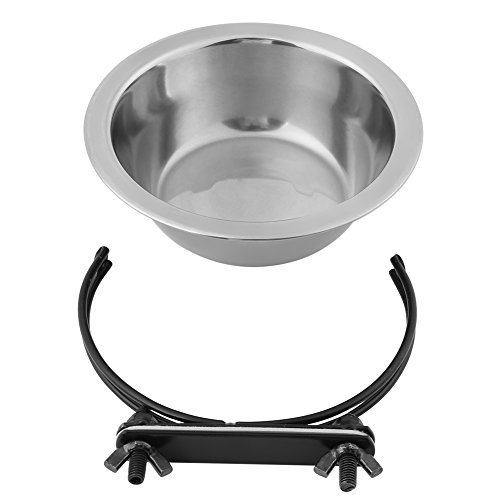 Futternapf Hundenapf Fressnäpfe Edelstahl Hängeschüssel Haustier Essen Wasser Feeder mit Haken für Hunde und Katzen(L)