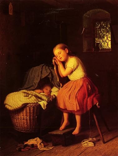 Affiche murale Mittagsruhe par Johann Georg Meyer Von Bremen pour bureau en 60x90cm