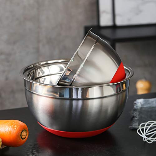 Kiaya Tigela de mistura Tigela de mistura compatible withsalada de aço inoxidável com fundo de silic