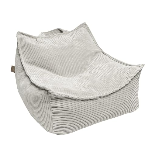 MEOWBABY Sitzsack Eckig für Kinder Sitzpouf Kindermöbel Indoor Beanbag, Ästhetik Cord, Ecru