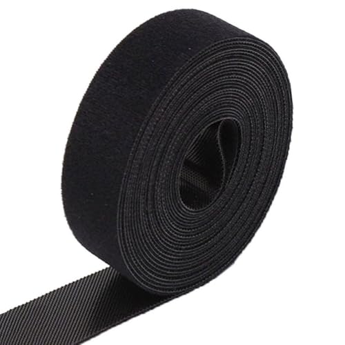 Serre-câbles Velcro de 5 m, 30 mm de large, bande Velcro noire, refermable, serre-câbles Velcro pour organisateur de câbles, gestion des câbles, bande Velcro noire
