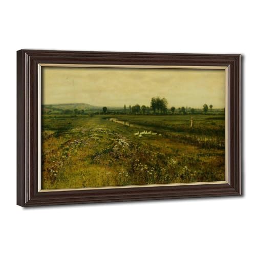 Toile paysage de prairie Grimshaw de qualité supérieure avec cadre à suspendre