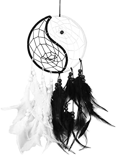 HomiShare Dream Catcher Handmade, Tai-Chi Dream Catcher with Feather for Boys and Girls, Acient Culture Dream Catcher Kit for Cars, Bedroom and Wall Decoration