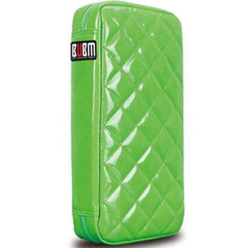 BUBM CD Case 32 Capacity CD/DVD Carrying Case DVD Storage Organizer Case VCD Wallets (Green-L)