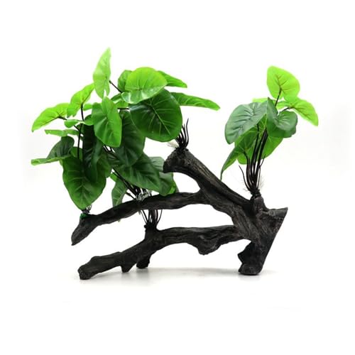 Plante artificielle pour aquarium évitant les algues sur bois flotté stable - 2