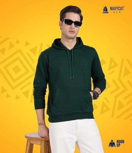 Image of Cotton Hoodies for Men | Pullover | Winter Wear | Hoodie | Hooded Sweatshirt | Kangaroo Pockets Hoodie|Regular Fit |Size S- 2XL