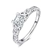 JewelryPalace Vintage Celtic Knot Princess Cut 1.2ct Cubic Zirconia Solitaire Engagement Rings for Women
