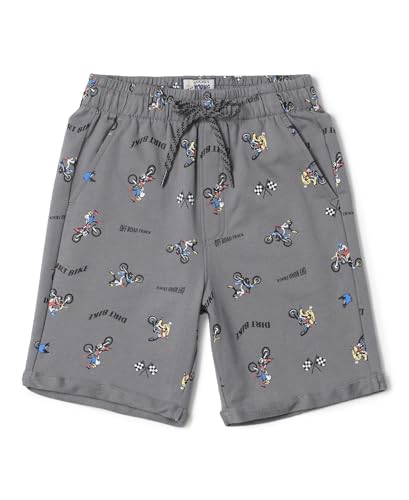 Image of Jockey CB03 Boys Super Combed Cotton French Terry Printed Shorts with Turn Up Hem Styling (Colors & Prints May Vary)