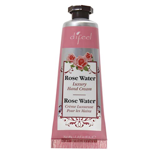 Difeel Invigorating Hand Cream- Rosewater with Pure Natural Oil and Vitamin E 1.4 ounce
