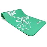 Yes4All Premium 1/2-Inch Extra Thick Exercise Printed Yoga Mat - Mystic Lilly Green - ²ZGEKZ