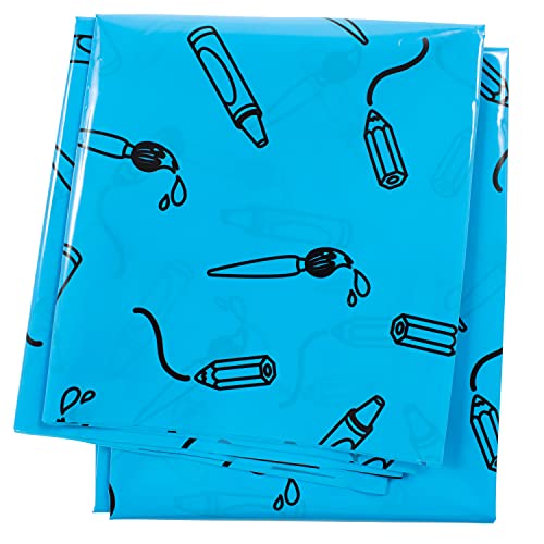 READY 2 LEARN Messy Mat | Protect Tables and Floors While Crafting | Washable High Chair Mat | Waterproof | Reusable and Lightweight | 60”L x 60”W