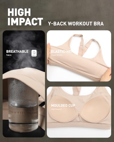 Image of RUNNING GIRL Sports Bras for Women, Molded Cup High Impact Sports Bra Workout Bras for Women High Support Racerback