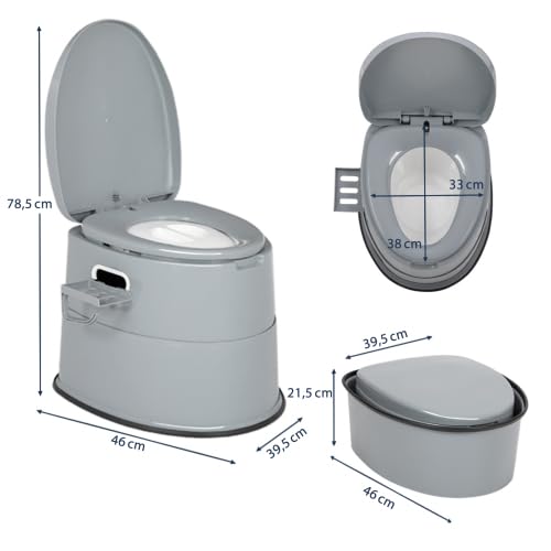 Bonnlo Campingtoilette Tragbare Reisetoilette, Abnehmbarer Inneneimer Mobile Toilette Mit Sitz, Deckel und Toilettenpapier-Halter, für Camping