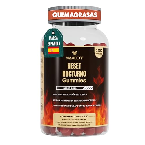 Quemagrasas Potente para Adelgazar Gominolas sin Azucar Sabor Cola | 120 Fat Burner Gominolas de Vinagre de Manzana L Carnitina Vitamina B6 Spirulina Pasiflora Melisa Inulina Melatonina Gummies