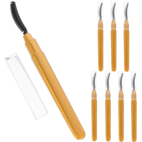 Ipetboom 8pcs Portable Eyelash Brush with Protective Cover Mascara Wands for Makeup Gentle Lash Brush for Safe Application Travel Friendly Beauty Tool