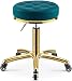 Tabouret Beauté Brossé En Acier Inoxydable Tabouret Doré Rond Levage Rotatif Chaise Salon Réglable En Hauteur Chaise Salon Coiffure Pour Spa Massage Manucure Tatouage Chaise Travail,Vert
