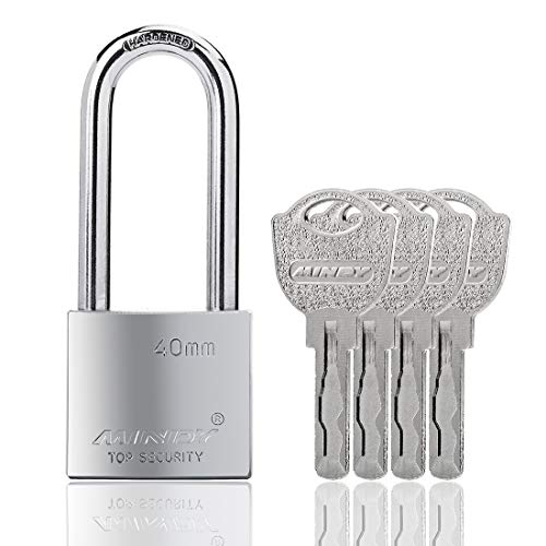 40mm Long Shackle Padlocks for Outdoor Use All Weather Resistant, Alloy Steel Heavy Duty Lock with 4 Keys by Mindy - Used condition - US$10.18