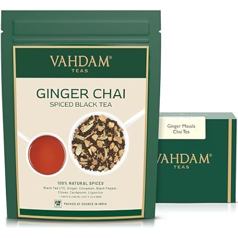 VAHDAM Ginger Masala Chai Tea (100 Cups) Cover