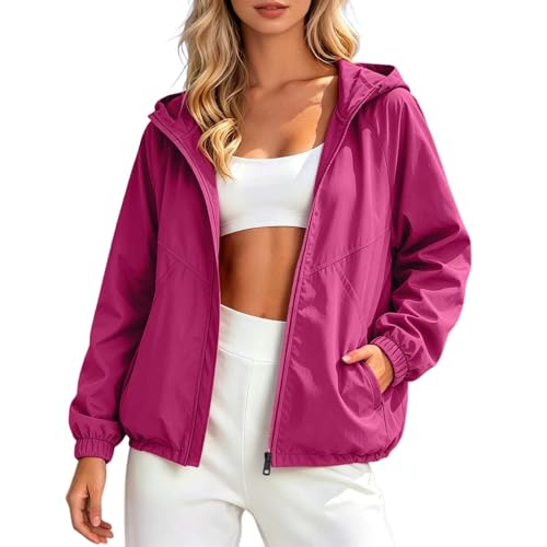 Veste coupe-vent léger pour femme avec capuche protectrice