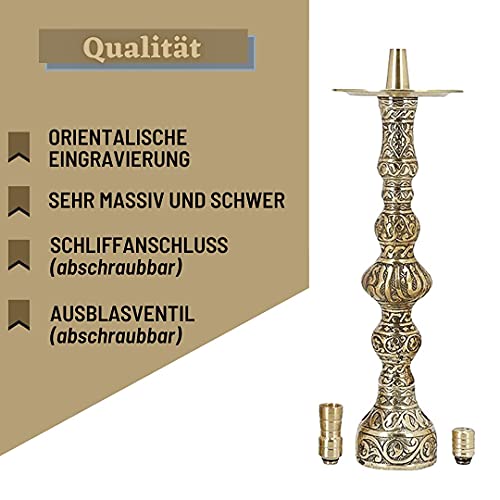 2Brothers Orientalische Wasserpfeifen Shisha Traditionell Hookah Kaminkopf Komplettset Kohlenzange und Zubehör Messing… – Bild 7