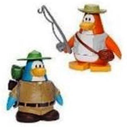 SAVE $10 - VALUE DEAL - RARE - Disney Club Penguin 2" Vinyl Mini Figures - Fisherman and Camper - VALUE DEAL = Just the RARE 3 Pieces without Coin or Code - Mix and Match Body Sections - Great Cake Toppers - Highly Collectible and Hard to Find
