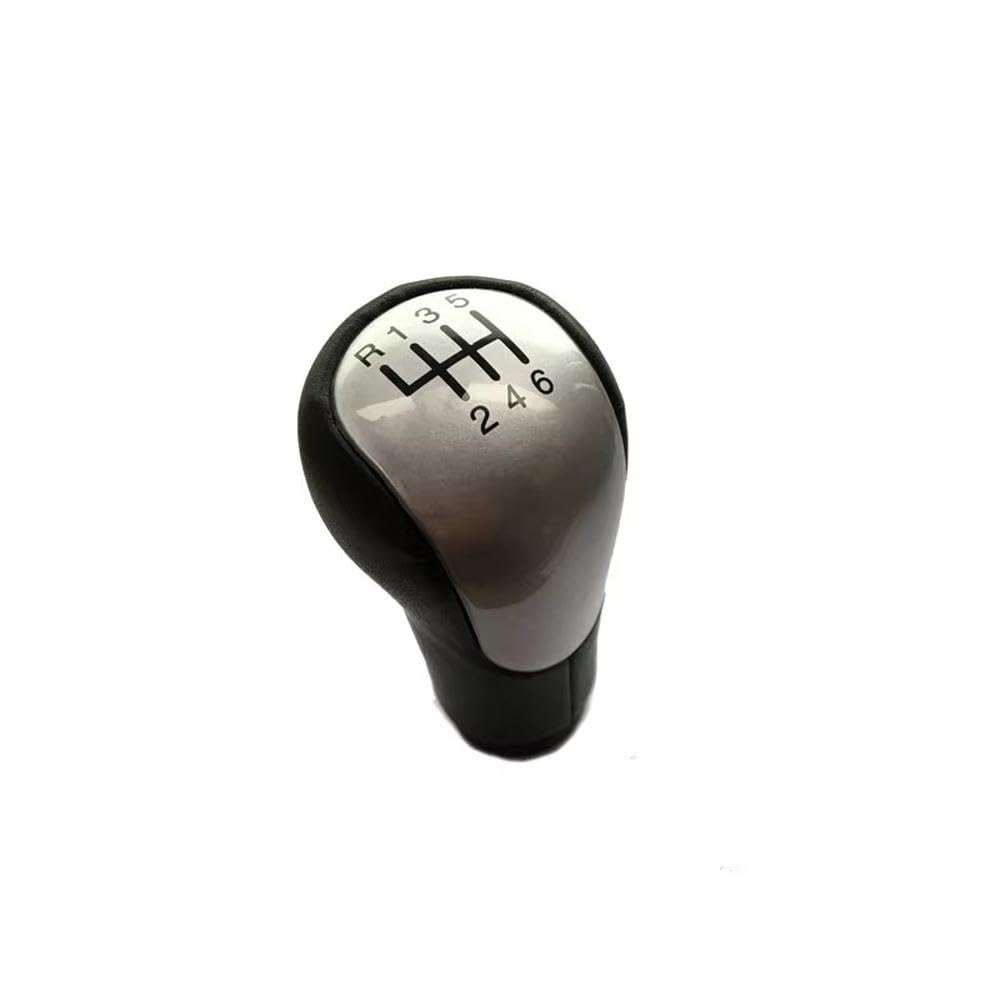 YDXHERTA for Fiesta for Fusion 2002-2008 MT 5 6 Speed Black Car Shift Gear Knob Handle Dust Cover Auto Parts(6speed Silver)