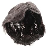 WOFASHPURET Peluca para Hombre Gris Plateada Fibra Resistente al Calor, Diseño Moderno Raya Ladeada y Tacto Adecuado para Cosplay y Halloween